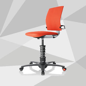 3Dee ergonomic office chair in red and polished aluminium 